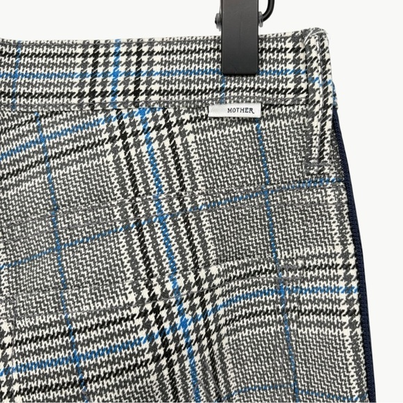 MOTHER The Insider Cropped Ankle Pants | Sz 28 | Grey/Blue Plaid - Picture 10 of 12